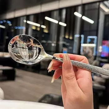 Ложка из нержавеющей стали с утолщением, креативная ложка с длинной ручкой, высококачественный половник для супа, основные инструменты для домашней кухни