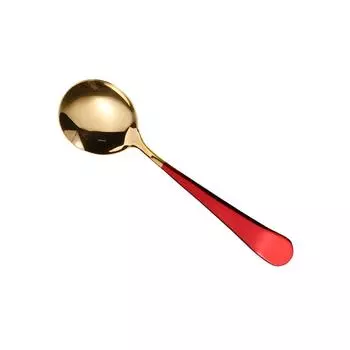 Ложка из нержавеющей стали с закругленной длинной ручкой, ложки с ручками, многоразовое сито для ухода, ресторанные кухонные инструменты, суп, каша серебряный