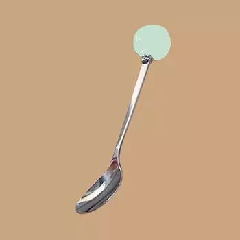 Ложка из нержавеющей стали, симпатичная кофейная ложка для мороженого, десерта, чая, ложка для размешивания, для пикника, кухонные принадлежности зелёный