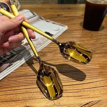 Ложка из нержавеющей стали, утолщенная длинная ручка, суповые ложки для кастрюль, совки, домашняя кухонная посуда, кухонная утварь серебряный