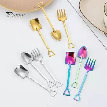 Ложка-лопатка из нержавеющей стали, ложка для мороженого, мини-десертные ложки, креативные формы, кофейная чайная ложка, подарок для кухни, ресторана, вечеринки