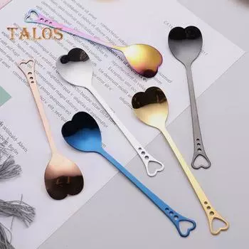 Ложка пищевого качества с удобной ручкой, твердая креативная ложка для мороженого из нержавеющей стали, чайная ложка для офиса