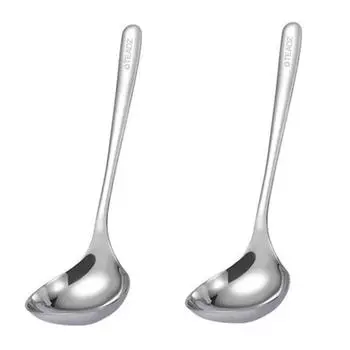 Ложка-половник Gil Company из нержавеющей стали, серебряная, 2 шт., популярная корейская столовая посуда