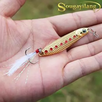 Металлическая приманка на крючке для рыбалки 1 Pcs золотой