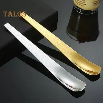 Ложка с квадратной головкой. Удобная ручка. Ложка для мороженого из нержавеющей стали. Легко чистится. Устойчивая к ржавчине десертная ложка для домашней кухни. серебряный