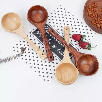 Ложка с защитой от ожогов, экономящая трудозатраты, эргономичная, обеденная, рисовый суп, овальная ложка с антипригарным покрытием Wooden Color