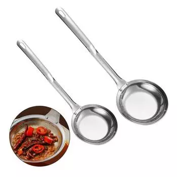Ложка-скиммер из нержавеющей стали, мелкоячеистое сито, дуршлаг с длинной ручкой, универсальный кухонный инструмент для кухни L
