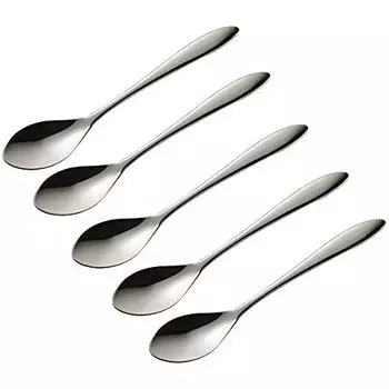 Ложка средняя Oaks TC31 TSUBAME, набор из 5 шт., гладкая текстура, серебристый