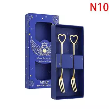 Ложка-вилка из нержавеющей стали Милые сердечки Макарон Десертные ложки Фруктовые вилки Кофейная ложка Столовая вилка Посуда Украшения Подарки