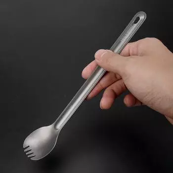 Ложка-вилка из нержавеющей стали Походная ложка-вилка Уличная посуда Длинная ручка-вилка-вилка