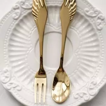 Ложка-вилка «Крылья ангела» Креативная бытовая кухонная посуда Ретро-скандинавская ложка для размешивания кофе из нержавеющей стали 304 Десертная вилка