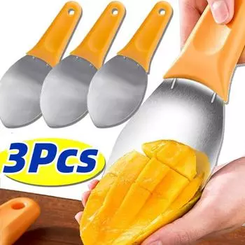 Ложки для фруктов из нержавеющей стали, многофункциональный нож для резки манго, арбуза, слайсер для авокадо, сепаратор для пилинга, кухонные инструменты 1PC