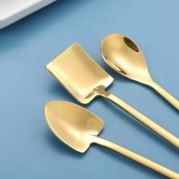 Ложки для льда из нержавеющей стали 304, креативная длинная ручка, ложка для помешивания, интернет-ложки знаменитостей, кофейная десертная ложка, столовая посуда