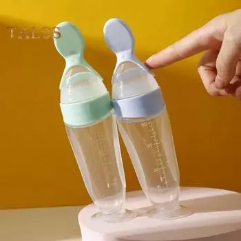 Ложки для малышей, прозрачные гладкие края, диетическая тренировочная ложка для прикорма, пищевая ложка для младенцев синий