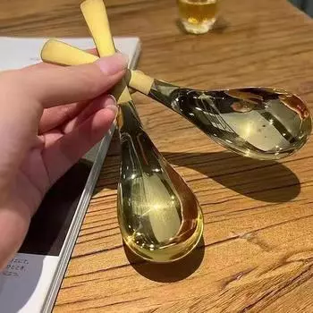 Ложки для супа из нержавеющей стали, домашний кухонный ковш, емкость золотого, серебряного цвета, зеркальная полировка, столовые приборы для кофейной посуды серебряный