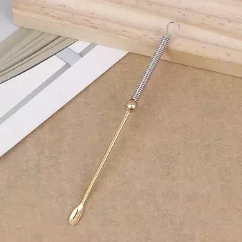 Ложки для ушей с плоской головкой из ретро-латуни, портативный инструмент для чистки ушей, легкое средство для удаления ушной серы, очиститель для кюреток, брелок-подвеска 9.9cm