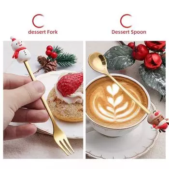 Ложки и вилки, наборы, полный набор столовых приборов из нержавеющей стали, столовые сервизы, рождественские украшения для кухонного стола и аксессуары для бара