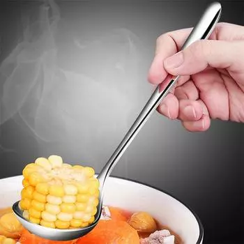 Ложки из нержавеющей стали с длинной ручкой Кухонные столовые ложки Шумовка Посуда для дома Половник Дуршлаг Кулинарные принадлежности