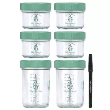 Ложки шалфея, стеклянные контейнеры для детского питания, 6 шт. в упаковке