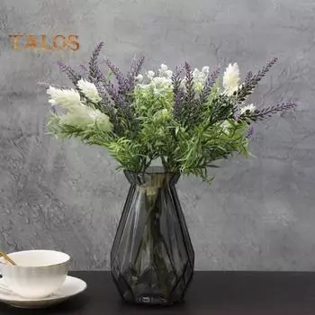 Ложная лаванда со стеблем, реквизит для фото, прочный, прочный, для офиса, домашнего декора, букет из искусственных цветов, товары для дома белый