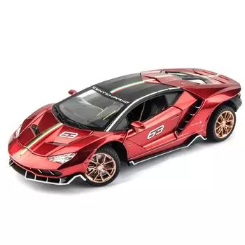 LP770, литая под давлением спортивная гоночная металлическая модель автомобиля в масштабе 1/24, транспортные средства с инерционным механизмом, световыми и звуковыми игрушечными машинками для детей от 3 лет и старше