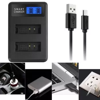 LP-E12 LPE12 LP E12 LCD Dual USB зарядное устройство для аккумуляторов Canon LP E12 EOS M M2 100D Kiss X7 Rebel SL1 EOSM EOSM2 EOS100D