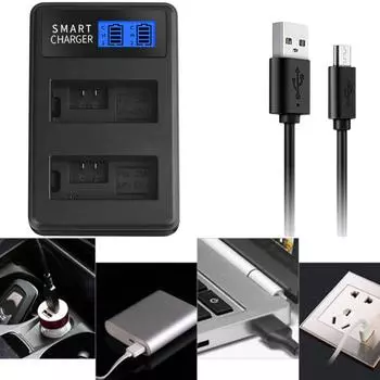 LP-E5 LPE5 LP E5 двухканальное зарядное устройство USB с ЖК-дисплеем для цифровых камер Canon EOS Rebel XS, Rebel T1i, Rebel XSi, 1000D