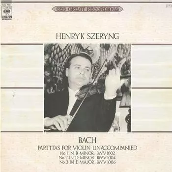 LP Пластинка ГЕНРИК ШЕРИНГ J. S. Бах Партиты для скрипки соло 20AC1912 CBS SONY 1984 Япония Оби Классика Б/У