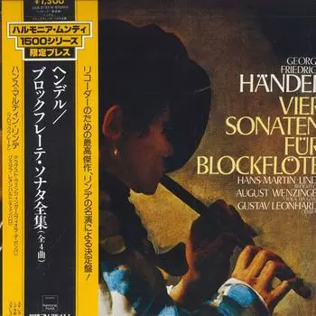 LP Пластинка GF. HAENDEL, HANS MARTIN LINDE, AU - Vier Sonaten Fur BLOCKFLOTE ULS3137H TEICHIKU 1980, Япония, классический оби