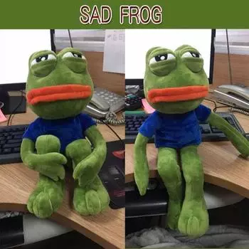 Лягушка Пепе Sad Frog Плюшевые куклы Мягкие игрушки в подарок розовый