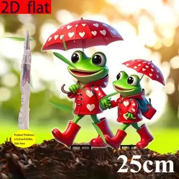 Лягушка-родитель и лягушонок, 2D плоская, акрил, садовая вставка, садовое украшение, для сада, для горшечных растений, подарки, Рождество, Хэллоуин 25cm