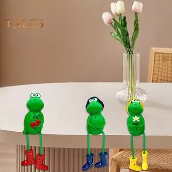 Лягушка смоляное украшение длинноногая лягушка настольное украшение сидящая лягушка фигурка для сада внутренний стол каминный декор жёлтый