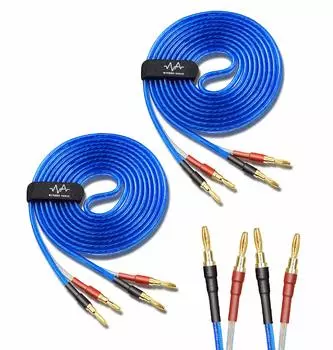LR Set Plug By 24K Pure Copper Plug Акустический кабель Готовый продукт Спаянный Синий Набор из 2 [Обработанный банан] [WYVERN AUDIO] (1.5м)