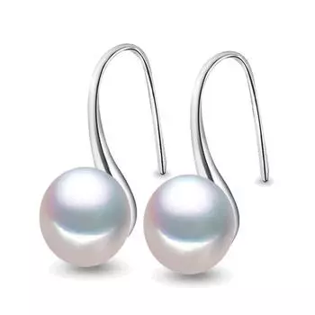 LSOOYH 8-9 мм серьги с натуральным пресноводным жемчугом, классические серьги для женщин белый