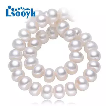 LSOOYH 9-10 мм натуральный пресноводный жемчуг ожерелье для женщин белый жемчуг ювелирные изделия колье ожерелье 45cm белый