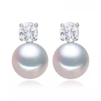 LSOOYH элегантные белые серьги с натуральным пресноводным жемчугом, модные серьги с кубическим цирконием для женщин белый