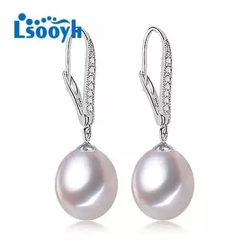 LSOOYH богемные серьги с натуральным пресноводным жемчугом, серьги-клипсы с фианитом для женщин чёрный