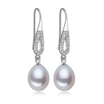 LSOOYH богемные серьги с натуральным пресноводным жемчугом, длинные серьги с кубическим цирконием для женщин, подарок для девочек чёрный