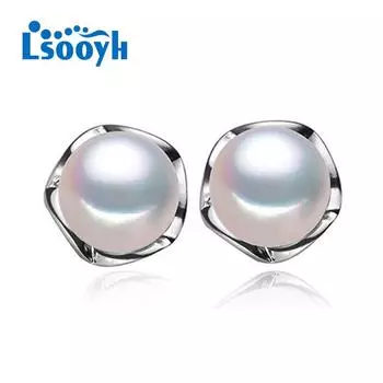 LSOOYH богемные серьги с натуральным пресноводным жемчугом для женщин, серьги-гвоздики с геометрическим рисунком, ювелирные изделия с жемчугом