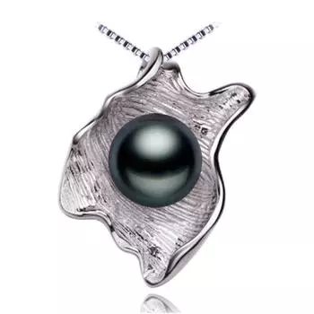 LSOOYH дизайн ракушки 10-11 мм натуральный пресноводный жемчуг ожерелье для женщин модный геометрический кулон подарок на день рождения белый