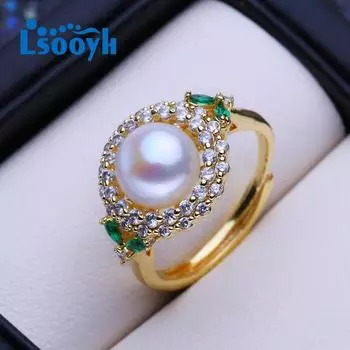LSOOYH кольца с натуральным пресноводным жемчугом для женщин, богемное кольцо золотого цвета, ювелирные изделия с жемчугом, подарок на день рождения
