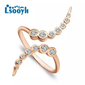 LSOOYH модное кольцо ювелирные изделия цвета розового золота регулируемое кольцо кольцо с пресноводным цирконием для женщин A белый