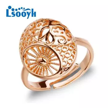 LSOOYH модное кольцо ювелирные изделия цвета розового золота регулируемое кольцо пресноводное круглое полое кольцо для женщин