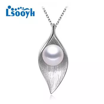 LSOOYH модное ожерелье из натурального пресноводного жемчуга для женщин, богемное жемчужное ювелирное ожерелье в форме листа белый