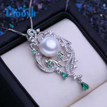 LSOOYH ожерелье из натурального пресноводного жемчуга для женщин, серебряный цвет, подвеска в виде животного, изысканные ювелирные изделия для свадебной вечеринки белый