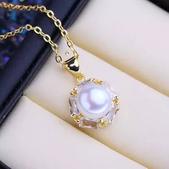 LSOOYH ожерелье из натурального пресноводного жемчуга для женщин, подвеска из белого культивированного жемчуга с бесконечным дизайном, подарок на день рождения для девочек