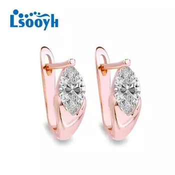 LSOOYH серьги цвета розового золота, модные серьги для женщин, серьги-гвоздики с полым цирконием, ювелирные изделия A