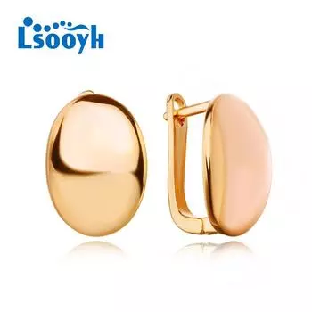 LSOOYH серьги-клипсы цвета розового золота, модные серьги для женщин, овальные серьги-гвоздики, ювелирные изделия A