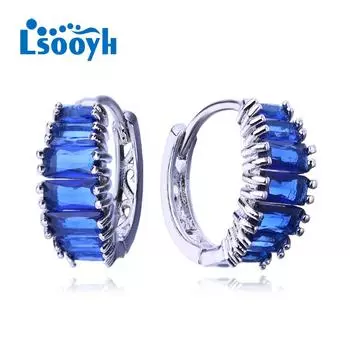 LSOOYH серьги-клипсы модные серьги для женщин геометрические серьги-кольца с кубическим цирконием ювелирные изделия A