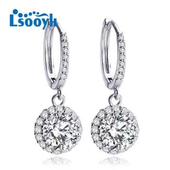 LSOOYH серьги-клипсы, модные серьги для женщин, геометрические серьги-кольца с кубическим цирконием, ювелирные изделия A